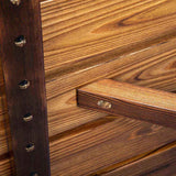 2-Person Rustic Garden Bench, Outdoor Wagon Wheel Porch Bench for Backyard Patio Garden, Brown 90362305