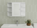 Bathroom Medicine Cabinet with Mirror, Wall Mounted Bathroom Cabinet with Mirror Door, 6 Open 89992700