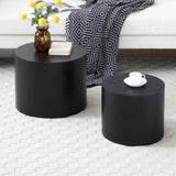 ZUN Round Coffee Table Set of 2, Nesting Coffee Tables for MDF with veneer .for living W1117P193720