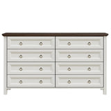 ZUN Farmhouse 8 Drawers Dresser Chests for Bedroom, Wood Rustic Tall Chest of Drawers, Dressers 94873145