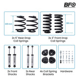 Front 3" Rear 5" Drop Spring Lowering Kit w/ Shocks for Chevrolet C10 1963-1972 74026558