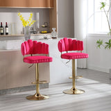 ZUN COOLMORE Swivel Bar Stools Set of 2 Adjustable Counter Height Chairs with Footrest for Kitchen, W1539111880