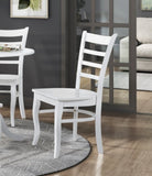 White Finish Dining Chairs Set of 2 Wooden Ladder-Back Casual Farmhouse Style Kitchen Dining Room B011P188439