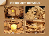 3D Wooden Puzzle Tree House With Light Handmade Crafts Assembly Model Kits Creative Decoration 67588677