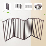 Pet Gate - Dog Gate for Doorways, Stairs or House - Freestanding, Folding, brown, Arc 47039602
