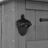 Outdoor Kitchen Island Fir Wood Kitchen Island with Stainless Steel Top, Ample Storage Space, Towel N719P246553R