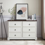 Modern Farmhouse 6-Drawer Chest of Drawers for Bedroom, Wooden Bedroom Drawer Dresser with 6 Storage W2275P224405