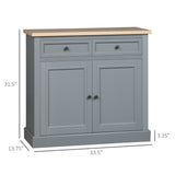 Kitchen Sideboard 2 Drawers, Double Doors, Sturdy Storage Cabinet for Home 44210133