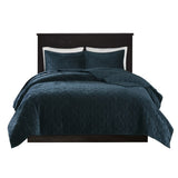 3 Piece Velvet Quilt Set Teal King/Cal King B03597495