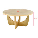 ZUN 36" Round Coffee Table, Wooden Coffee Tables for Living Room Reception Room Bedroom W1801P195677