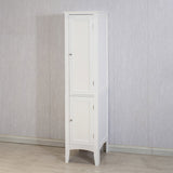 Tall Narrow Tower Freestanding Cabinet with 2 Shutter Doors 5 Tier Shelves for Bathroom, Kitchen W141260291