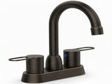 2 Handles Bathroom Sink Faucet, Oil Rubbed Bronze Centerset RV Bathroom Faucets for 2/3 Hole pop-up 60655507