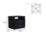 Nightstand 20"H, Two Drawers, One Shelf, Superior Top, Black B097133152