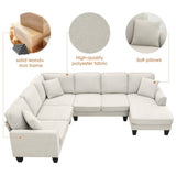 ZUN [New] 108*85.5" Modern U Shape Sectional Sofa, 7 Seat Fabric Sectional Sofa Set 60782446