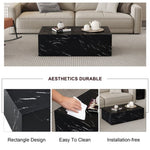 ZUN Enhance your living space with this modern MDF coffee table featuring a sleek black texture pattern. W1151P173094