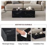 ZUN Enhance your living space with this modern MDF coffee table featuring a sleek black texture pattern. W1151P173094