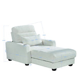 Electric Lounge Chair with Adjustable Backrest, Lumbar Pillow, Wireless Charging and Cup Holder, W2817P255603