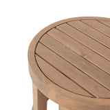 ZUN Outdoor Acacia Wood Side Table, 18" Solid Side Table for Patio, Pool, Porch 72306.00BRN