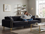 FX-P11-BK 87.4 Inches Modern Sofa Couch for Living Room, 3 Seater Upholstered Sofa with W576P360580