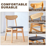 ZUN The stylish and durable solid wood dining chair, small curved back, PU cushion, and beautiful shape W1151P154587