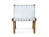 Outdoor Acacia Wood and Rope Weave 3 Piece Chat Set, White and Teak 33691109