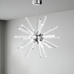 ZUN 24 Lights Modern LED Chandelier, Adjustable Hanging Geometric Pendant Light Fixture, Mid-Century 98590167