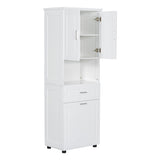 ZUN Tall Bathroom Cabinet with Laundry Basket, Large Space Tilt-Out Laundry Hamper and Upper 38181929