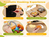 Kids Outdoor Mud Kitchen Playset, Realistic Stoves/Sink with Utensils & Chalkboard for Creative Play 72563983