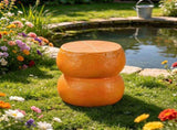 10.60" Sculptures Garden Statues, Orange Fruit Stool Garden Statue, Magnesium Oxide Stone Composite W6572P574572