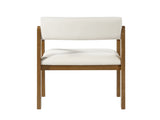 Modern Rubber Wood Dining Chairs, Upholstered Fabric Armchairs,Walnut wood Beige fabric N768P489276W