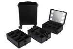 ZUN 4-in-1 Draw-bar Style Interchangeable Aluminum Rolling Makeup Case-BLACK 44828530