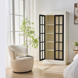 71.2'' Tall Display Cabinet with Glass Doors, Rustic Style China Cabinet, Curio Cabinet for N845P272501B