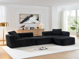 114" Cloud Sectional Couch with L-Shape Chaise, Modular Sofa with Movable Ottoman, Upholstered W1117P371650