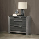 Contemporary Gray Finish 3-Drawers Nightstand Wooden 1pc Bedroom Furniture Bedside Table B011P318944