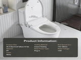 Smart Bidet Toilet Seat with Side Knob Adjustable Heated Seat with Water Temperature and Pressure W3598P451107