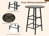 3PCS Bar Table & Stools Set, Wine Storage , Oak 48989205