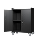 2 Door Tool Cabinets for Garage, Lockable Garage Storage Cabinet, Locking Metal Storage Cabinet with 04530451