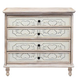 ZUN [FCH] 4 Drawer Iron Sheet Carving Dresser for Bedroom, Wide Storage Cabinet for Living Room Home 43162279