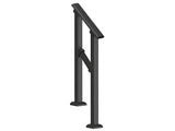 1-2 Step Stair Handrail Kit for Outdoor Steps, Black Square Tube Design, Stair Rails for Seniors, 31557005