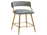 SET OF 2,26'' Counter height bar stools Corduroy kitchen island counter bar stool with back,golden 23451115