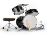 14"x10" 3-Pieces Junior Kids Drum Set Kit Pedal Drum Stick Wrench Drum Stool Black 28702756