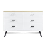 ZUN 6 Drawer Dresser for Bedroom with Deep Drawers, Wood & Chest of Drawers, Modern White Long W1820P152744