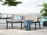 Luna Outdoor Patio PP Loveseat, Black Frame with Beige Cushion N775P272741B