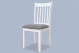Dining Room Furniture White Finish Set of 2 Seating Chairs Cushion with Grey Color Seats Wooden Back W2170P208375