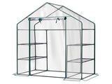 Mini Walk-in Greenhouse with PVC Cover, 4-Shelf Indoor Outdoor Planting Green House for 87986712