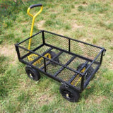 (Black Yellow solid wheels wagon cart)Solid wheels Tools cart Wagon Cart Garden cart trucks make it W227132834