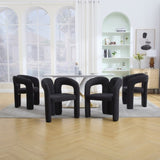 COOLMORE Contemporary Designed Velvet Fabric Upholstered Accent/Dining Chair /Barrel Side Chairs W395P224763