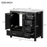 ZUN 36" Black Bathroom Vanity with Ceramic Sink Combo, Abundant Storage Cabinet -2 Soft close doors and N729P183735B