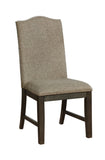 Transitional Style Espresso Frame 2pc Side Chairs Padded Seat Back Nailhead Trim Warm Gray Fabric B2741P309198
