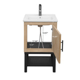 20" Small Bathroom Vanity with Sink & Hot and Cold Faucet, Freestanding Bathroom Cabinet with White W688P224410